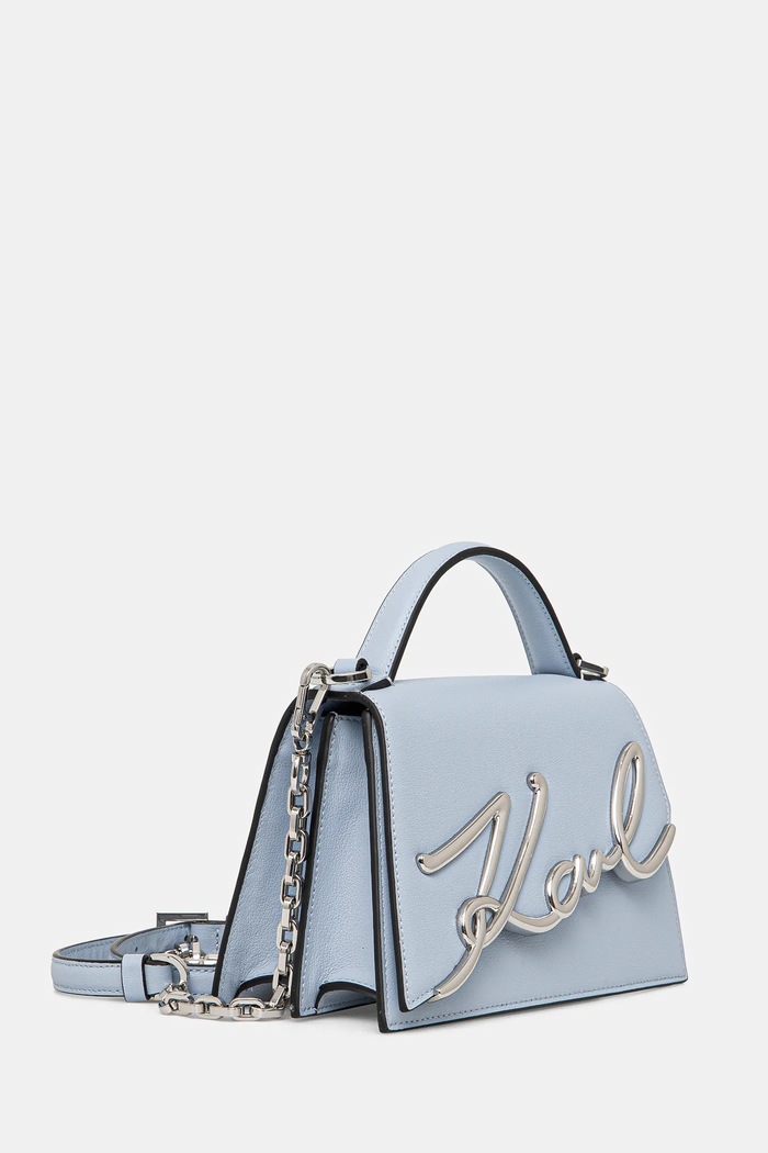 Karl Lagerfeld torebka crossbody damska skórzana K/SIGNATURE A1W30038 niebieski AA00