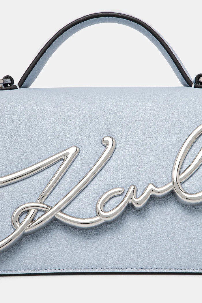 Karl Lagerfeld torebka crossbody damska skórzana K/SIGNATURE niebieski A1W30038