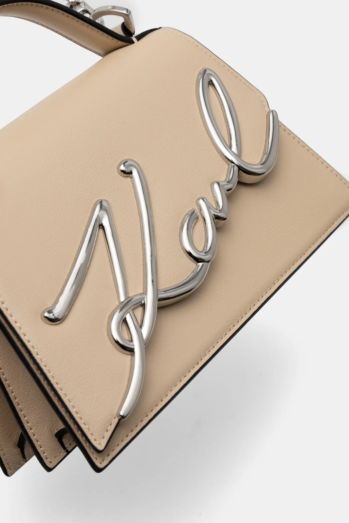 Karl Lagerfeld torebka crossbody damska skórzana K/SIGNATURE beżowy A1W30038
