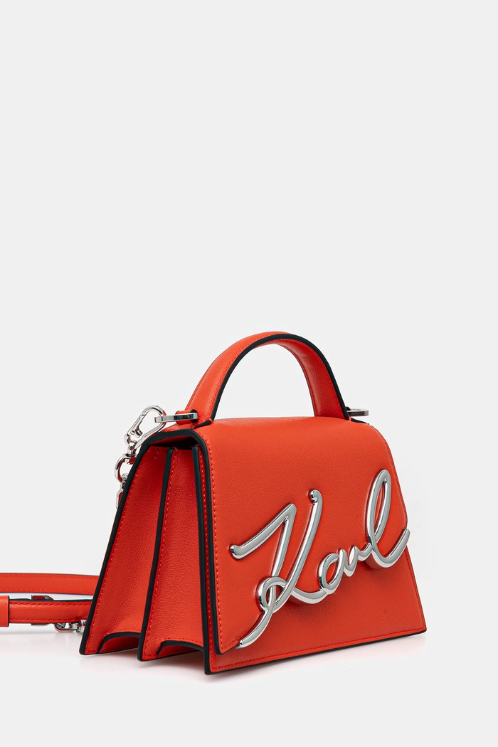 Karl Lagerfeld geantă crossbody pentru femei piele K/SIGNATURE A1W30038 portocaliu AA00