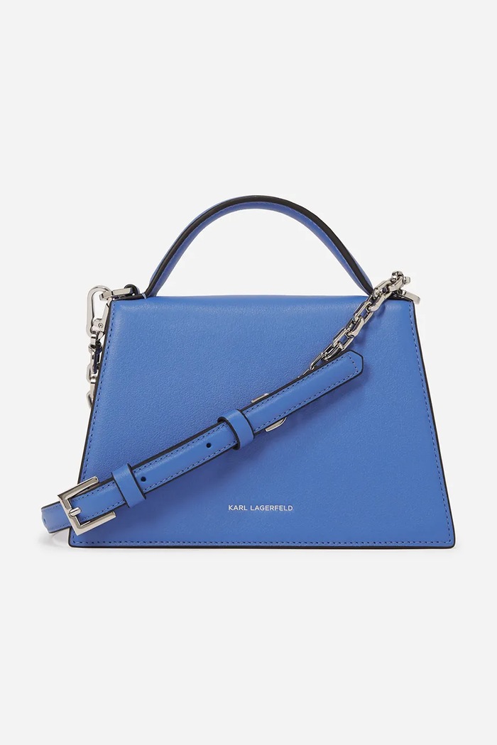 Karl Lagerfeld geantă crossbody pentru femei din piele K/SIGNATURE A1W30038 albastru AA00