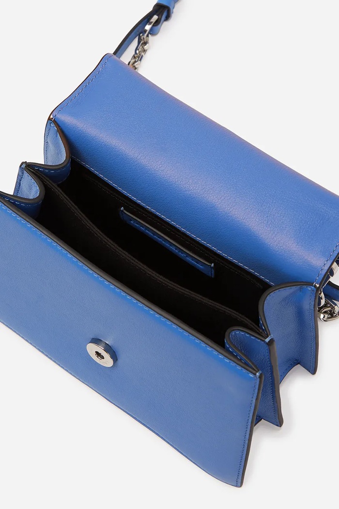 Accesorii Karl Lagerfeld geantă crossbody pentru femei din piele K/SIGNATURE A1W30038 albastru