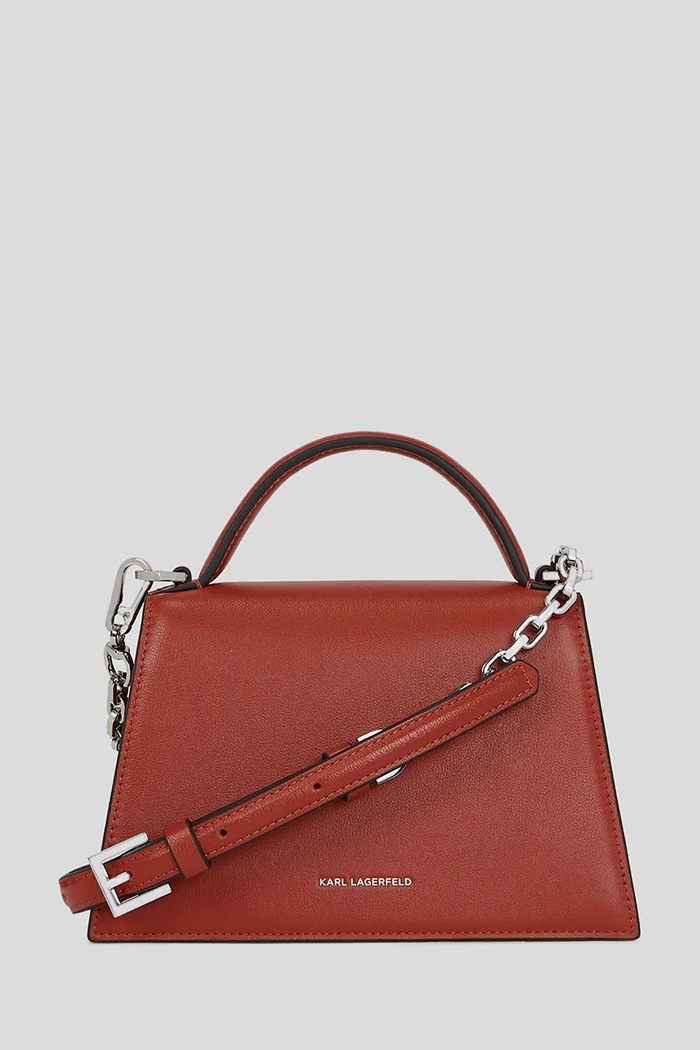 Karl Lagerfeld crossbody kabelka dámska kožená K/SIGNATURE A1W30038 hnedá AA00
