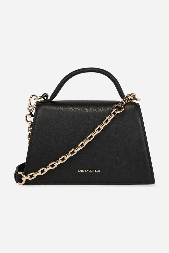 Karl Lagerfeld crossbody torbica ženska usnjena K/SIGNATURE A1W30038 črna AA00