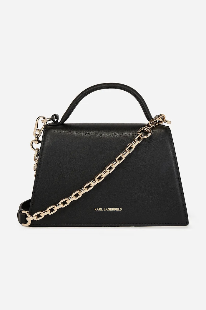 Karl Lagerfeld crossbody torbica ženska usnjena K/SIGNATURE A1W30038 črna AA00