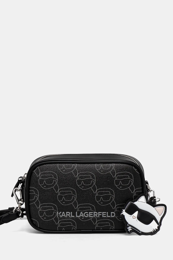 Kabelka Karl Lagerfeld IKON vzorovaný čierna A1W30135