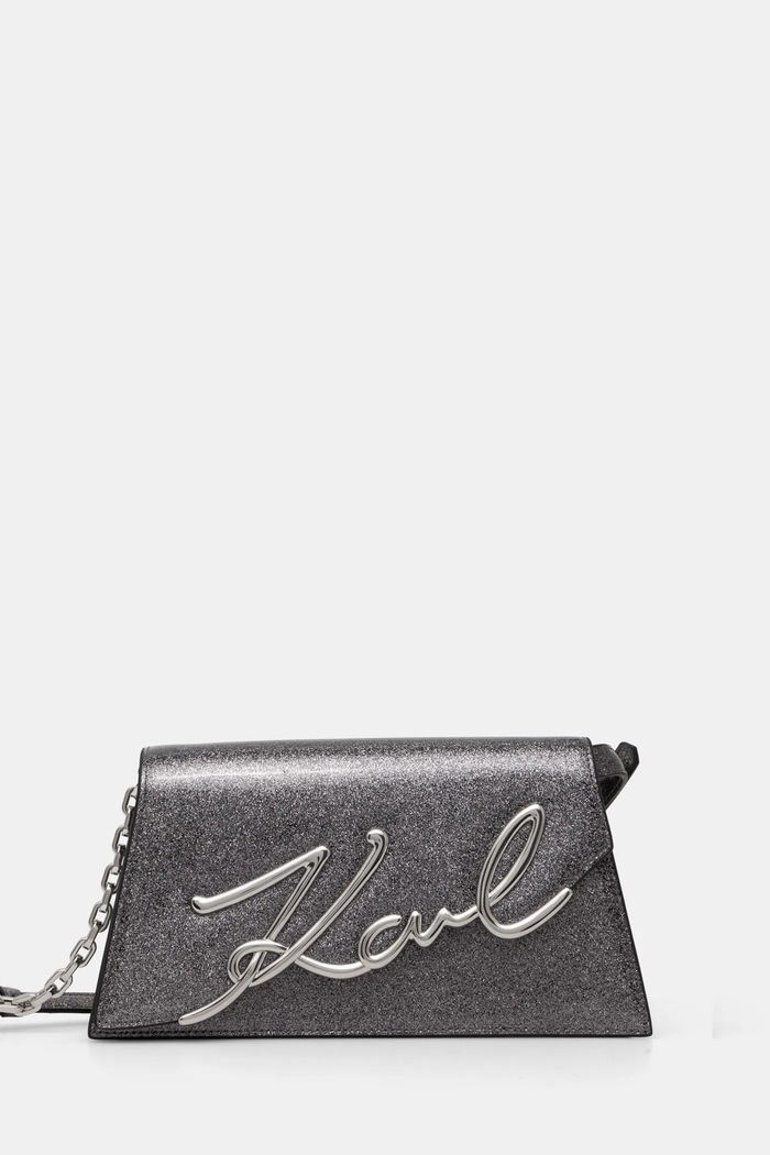 Karl Lagerfeld torebka K/SIGNATURE skóra licowa srebrny A1W30150