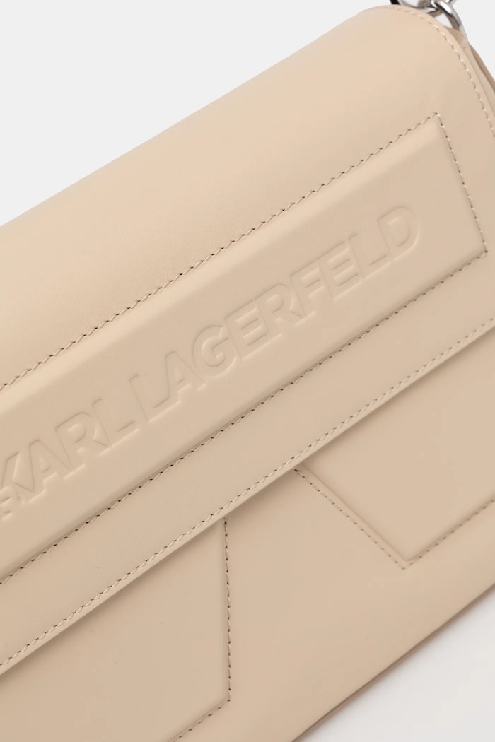 Kožená kabelka Karl Lagerfeld IKON/K béžová A1W30154