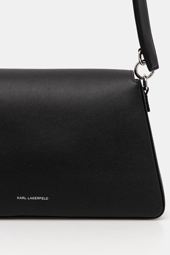 Doplnky Kožená kabelka Karl Lagerfeld IKON/K A1W30154 čierna