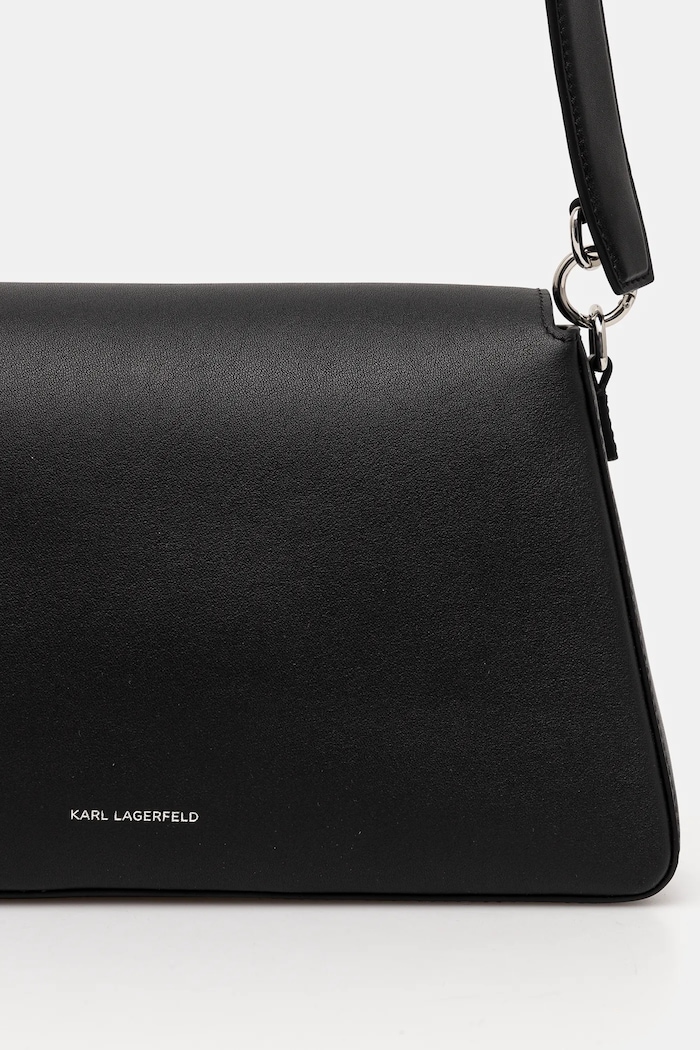 Doplnky Kožená kabelka Karl Lagerfeld IKON/K A1W30154 čierna