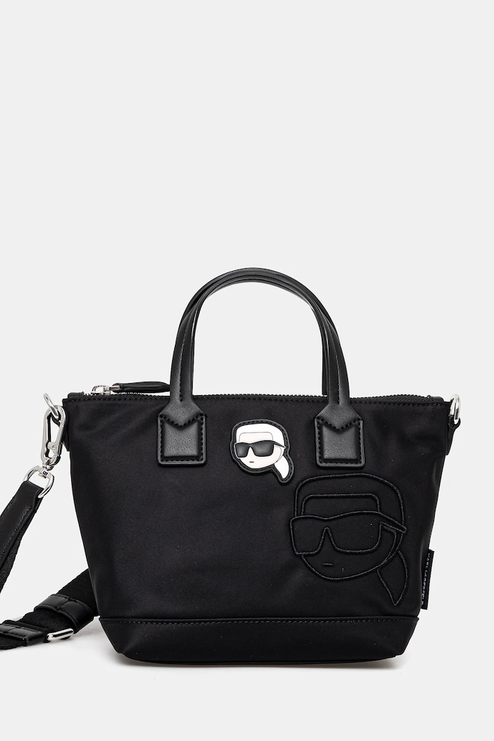 Kabelka Karl Lagerfeld IKON jednofarebný čierna A1W30388