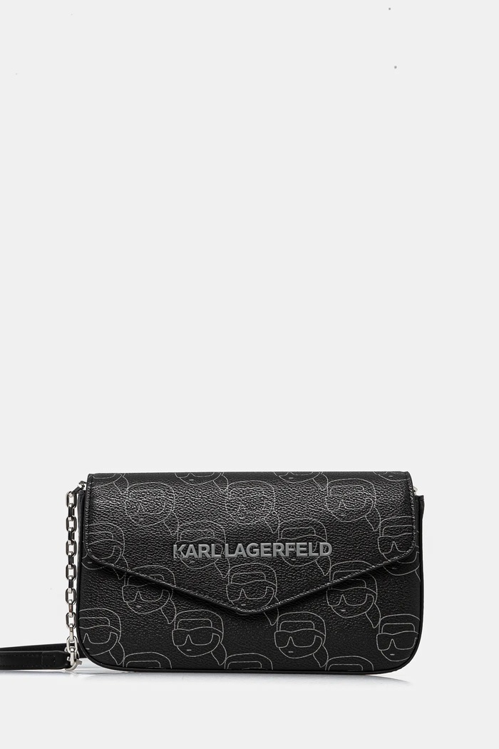 Karl Lagerfeld torebka IKON nie mieści A4 czarny A1W32045