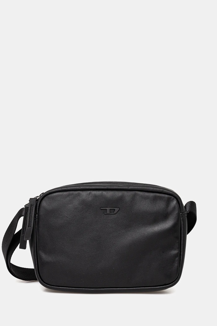 Kožená kabelka Diesel RAVE RAVE CAMERA BAG X cross b přírodní kůže černá X10242.P2809