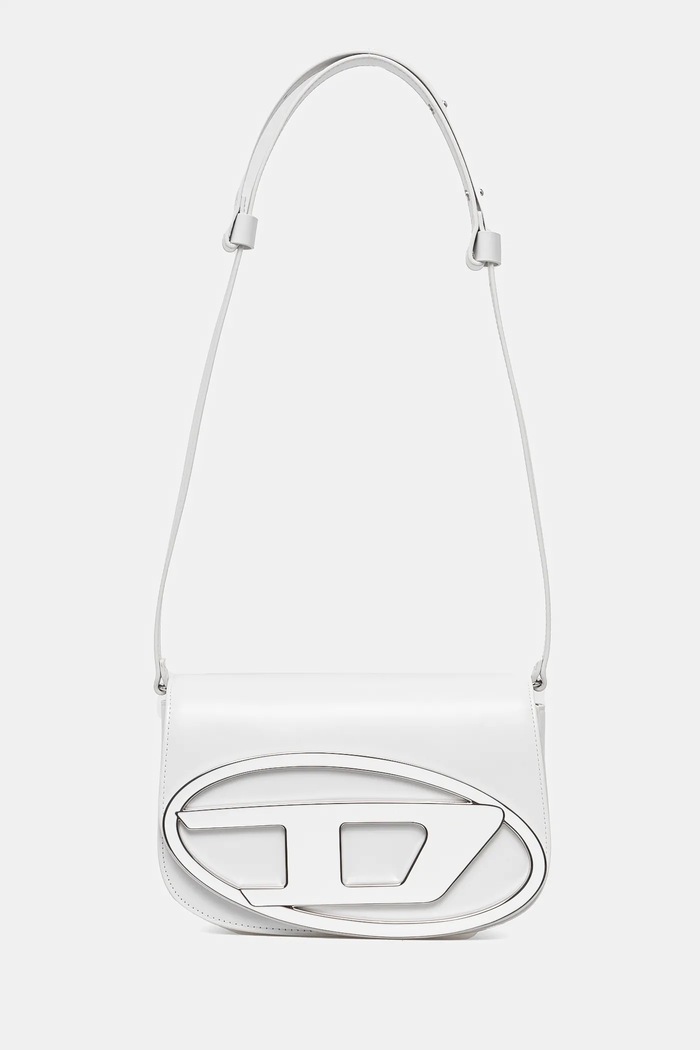 Δερμάτινη τσάντα Diesel 1DR 1DR M shoulder bag λείο δέρμα λευκό X09568.PR818