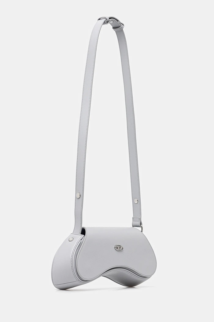 Usnjena torbica Diesel PLAY PLAY CROSSBODY cross body X10221.PR227 siva AA00