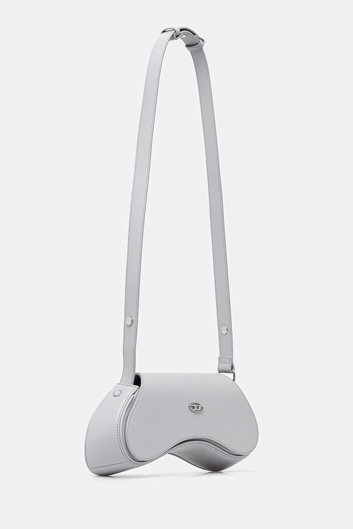Usnjena torbica Diesel PLAY PLAY CROSSBODY cross body X10221.PR227 siva AA00
