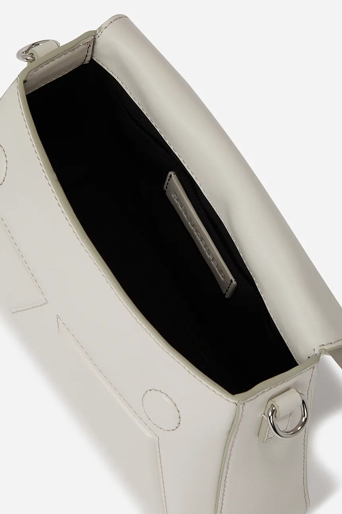 Accesorii Karl Lagerfeld Poseta de piele IKON/K A2W30198 alb