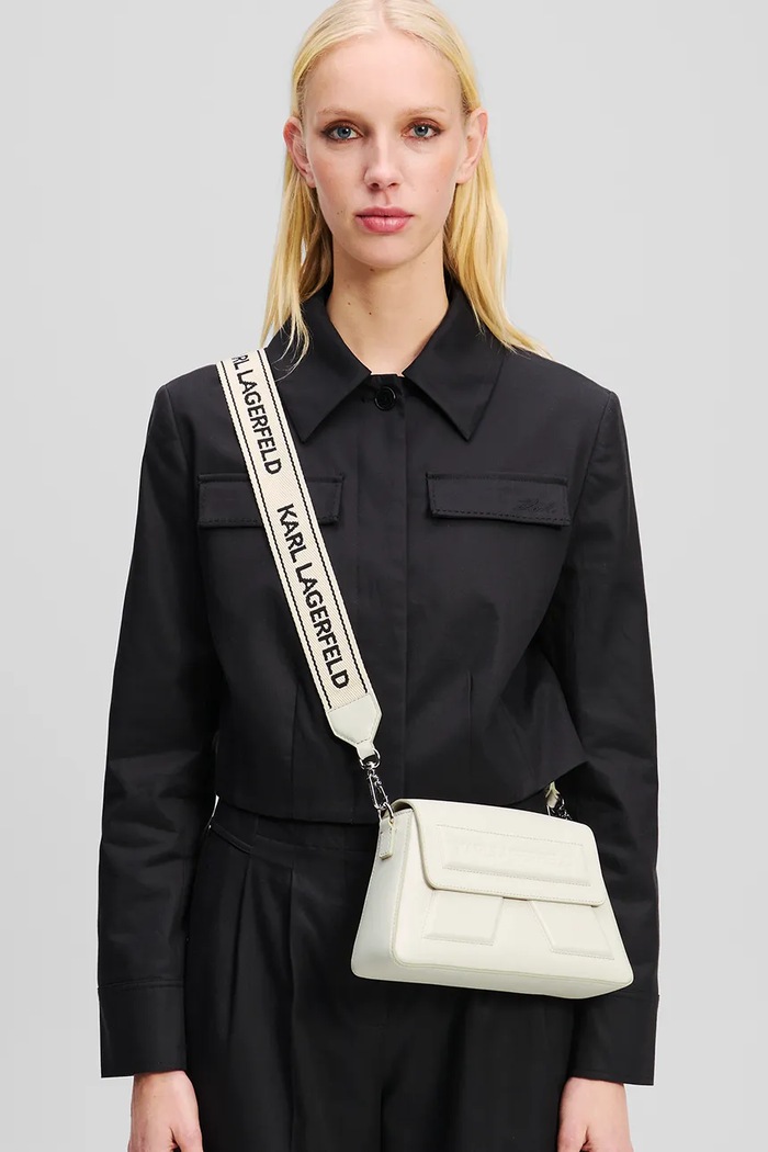 Poseta de piele IKON/K Karl Lagerfeld alb A2W30198