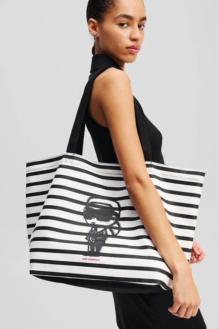 Karl Lagerfeld borsa a mano in cotone nero A2W50001
