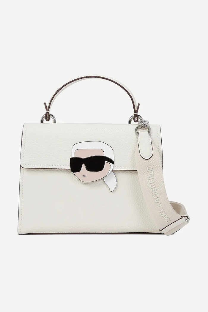 Kabelka Karl Lagerfeld IKON hladký bílá A2W30105