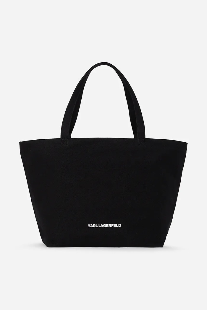 Karl Lagerfeld geanta de bumbac IKON A2W50023 negru SS25