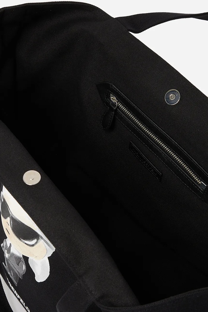 Karl Lagerfeld torebka bawełniana IKON A2W50027 czarny