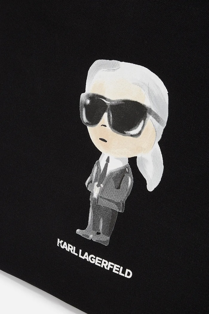 Akcesoria Karl Lagerfeld torebka bawełniana IKON A2W50027 czarny