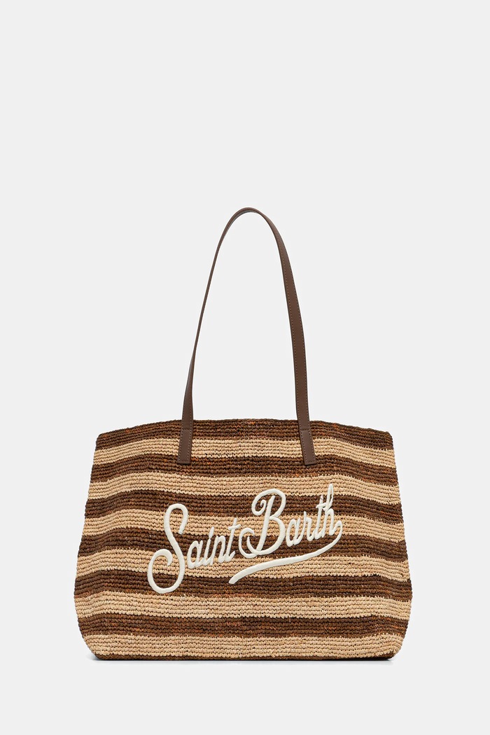 MC2 Saint Barth tote bag pentru femei împletită incape in A4 bej RAFC001
