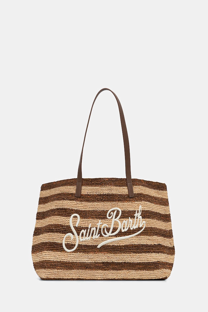 MC2 Saint Barth tote bag pentru femei împletită incape in A4 bej RAFC001