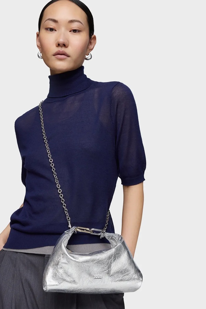 Geantă de piele HOLD Tous argintiu 2002288855