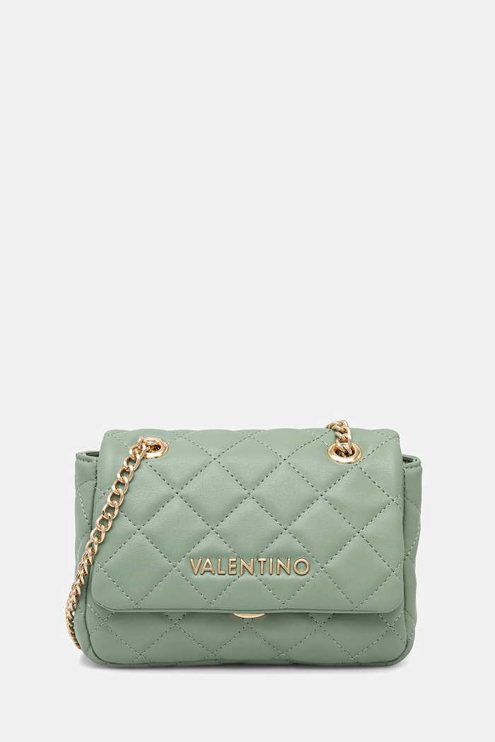 Valentino Bags чанта crossbody дамска от имитация на кожа изкуствен зелен VBS3KK05R