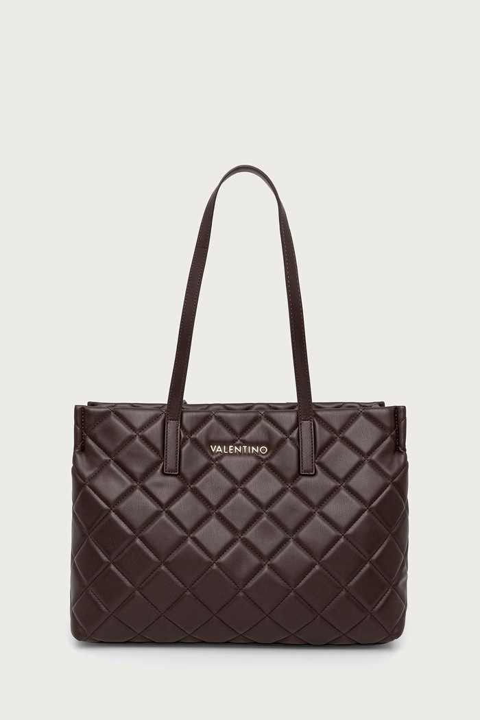 Valentino Bags Шопинг чанта дамска от имитация на кожа кафяв VBS3KK10R