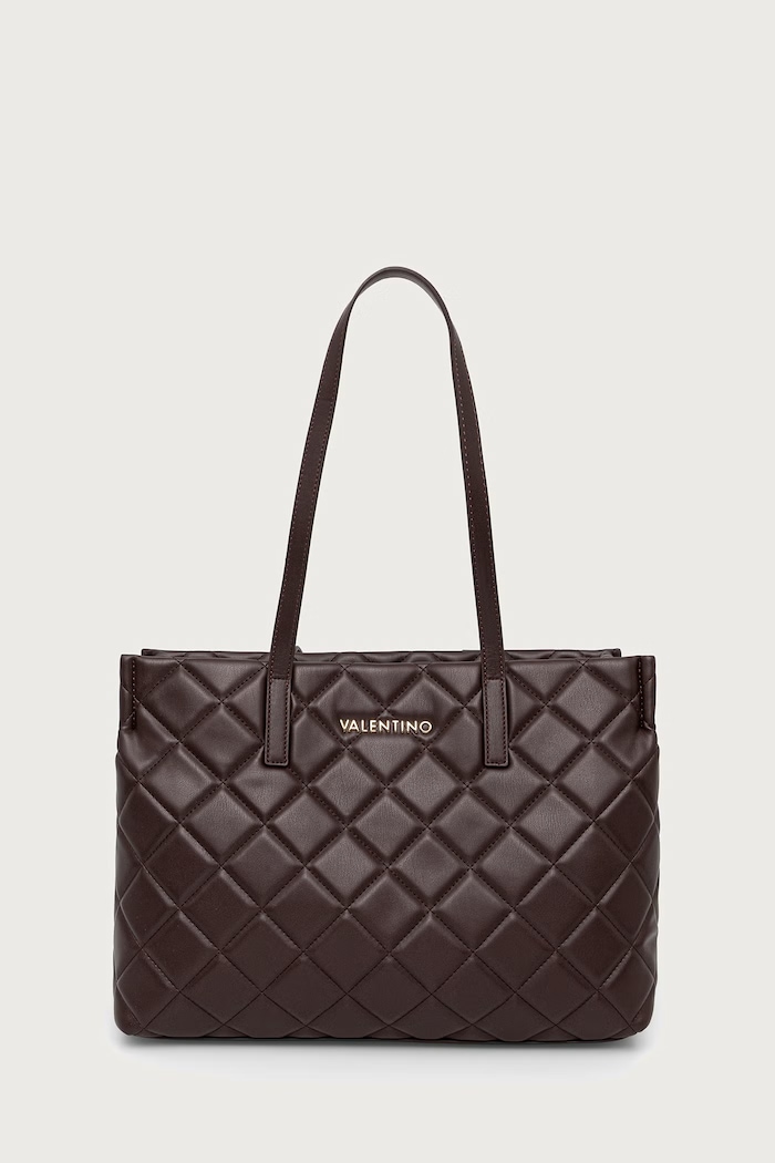 Valentino Bags Шопинг чанта дамска от имитация на кожа кафяв VBS3KK10R