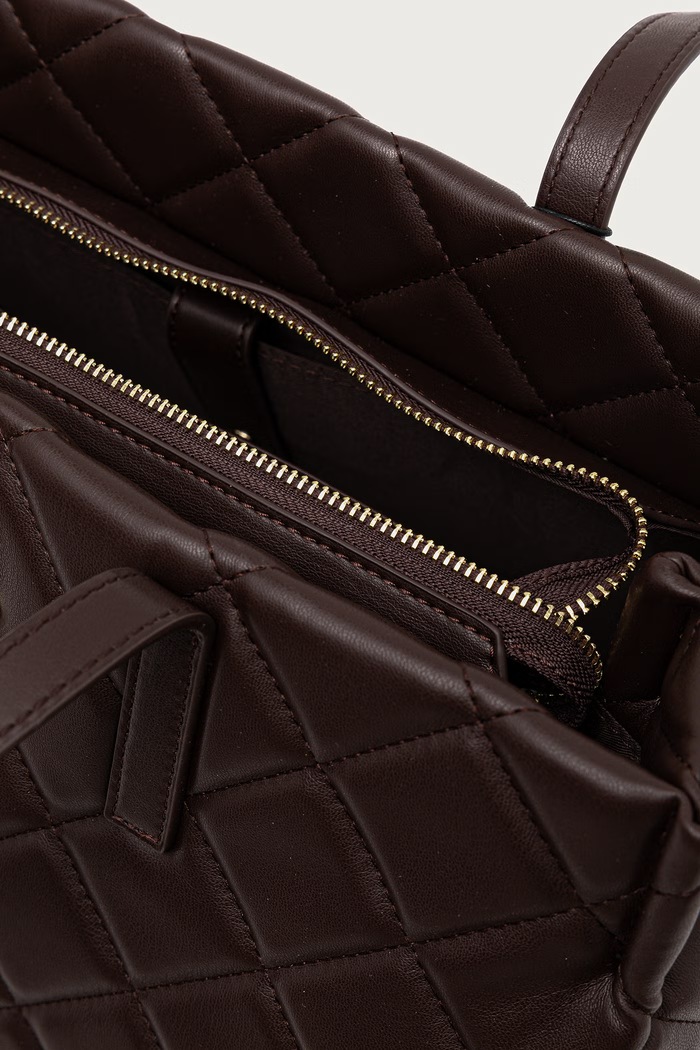 Шопинг чанта дамска от имитация на кожа Valentino Bags кафяв VBS3KK10R