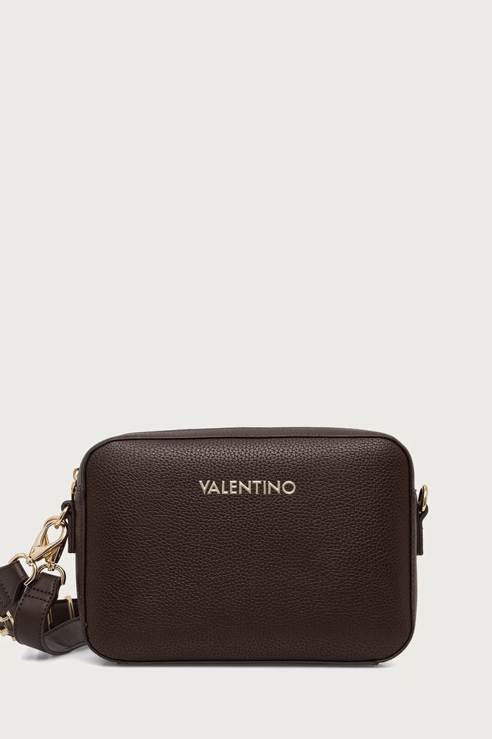 Valentino Bags Torebka crossbody damska z imitacji skóry brązowy VBS5A809