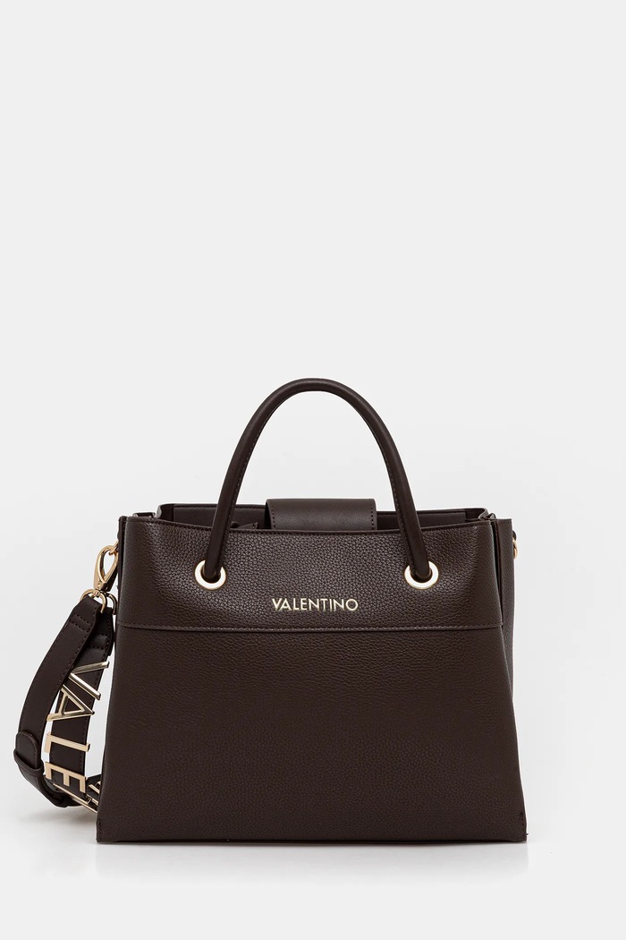 Torbica Valentino Bags Imitacija zrnatega usnja rjava VBS5A802