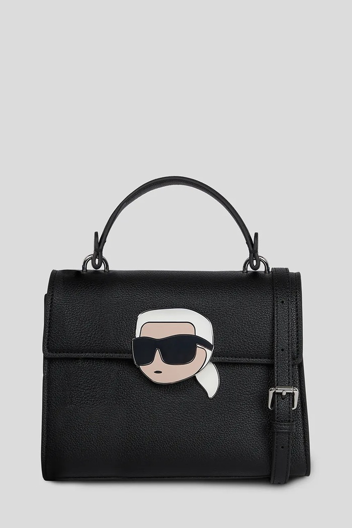 Karl Lagerfeld geantă IKON GRAINY nu incape in A4 negru A3W30325