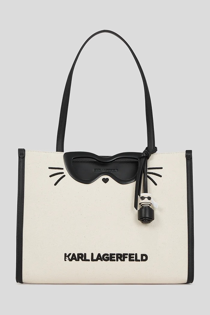 Karl Lagerfeld geantă IKON CHOUPETTE incape in A4 bej A3W30331