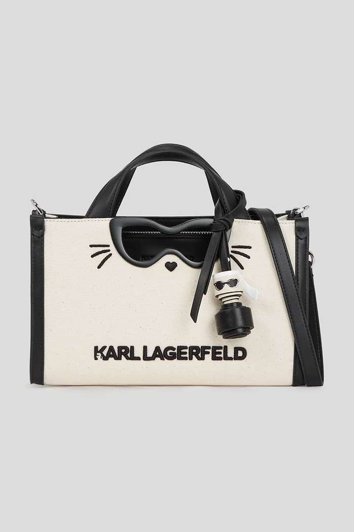 Karl Lagerfeld geantă IKON CHOUPETTE nu incape in A4 bej A3W30332