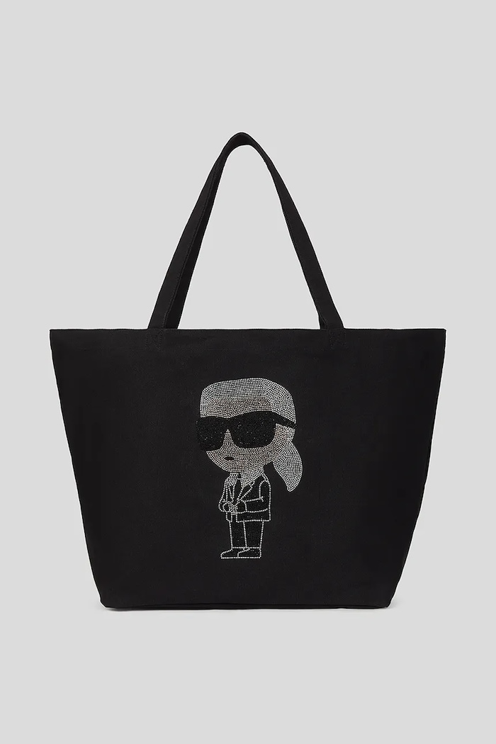 Kabelka Karl Lagerfeld IKON RHINESTONE nášivka čierna A3W50016