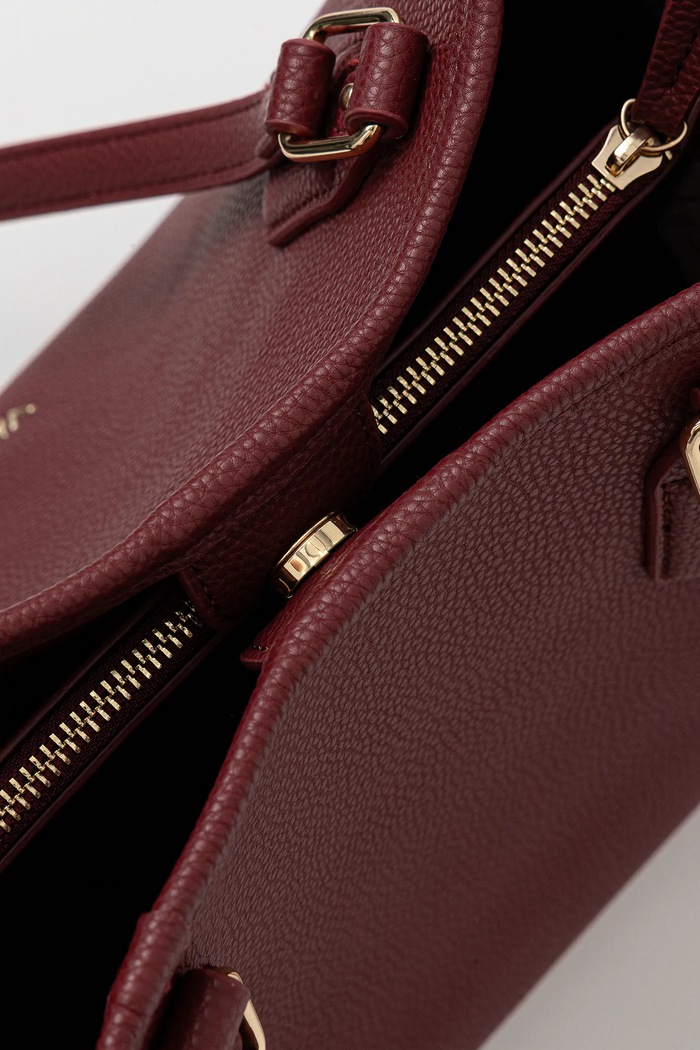 Geantă shopper pentru femei, cu imitație de piele Valentino Bags burgundia VBS7LX01