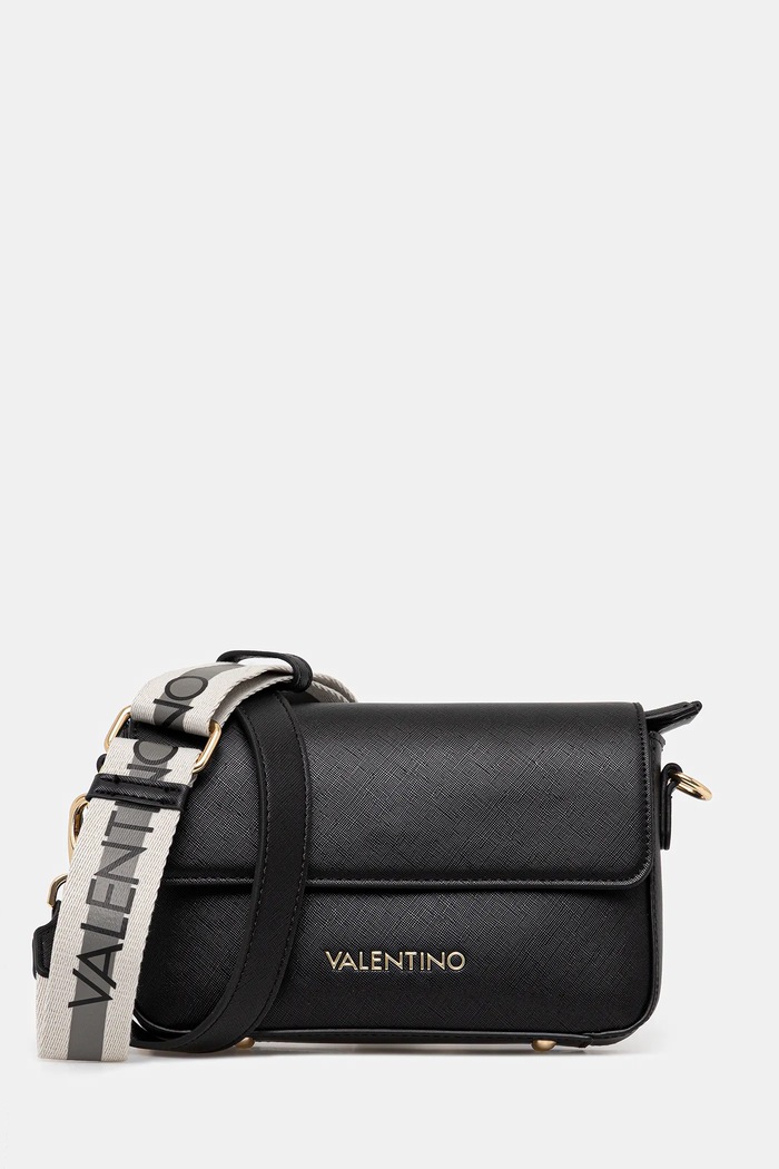 Valentino Bags crossbody kabelka dámska z imitácie kože jednofarebný čierna VBS7B303