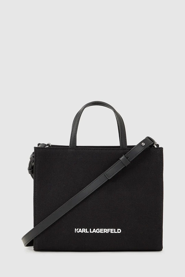 Karl Lagerfeld geantă de bumbac IKON A4W50008 negru NC00