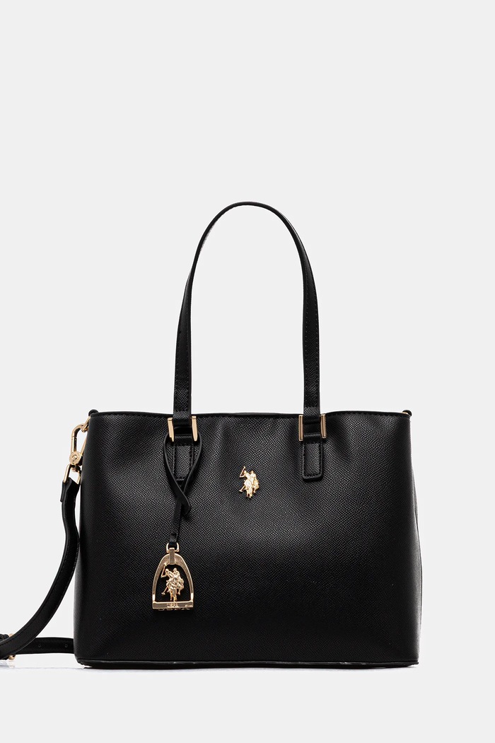 U.S. Polo Assn. torebka tote damska z imitacji skóry Jones nie mieści A4 czarny BEUJE8662WVP