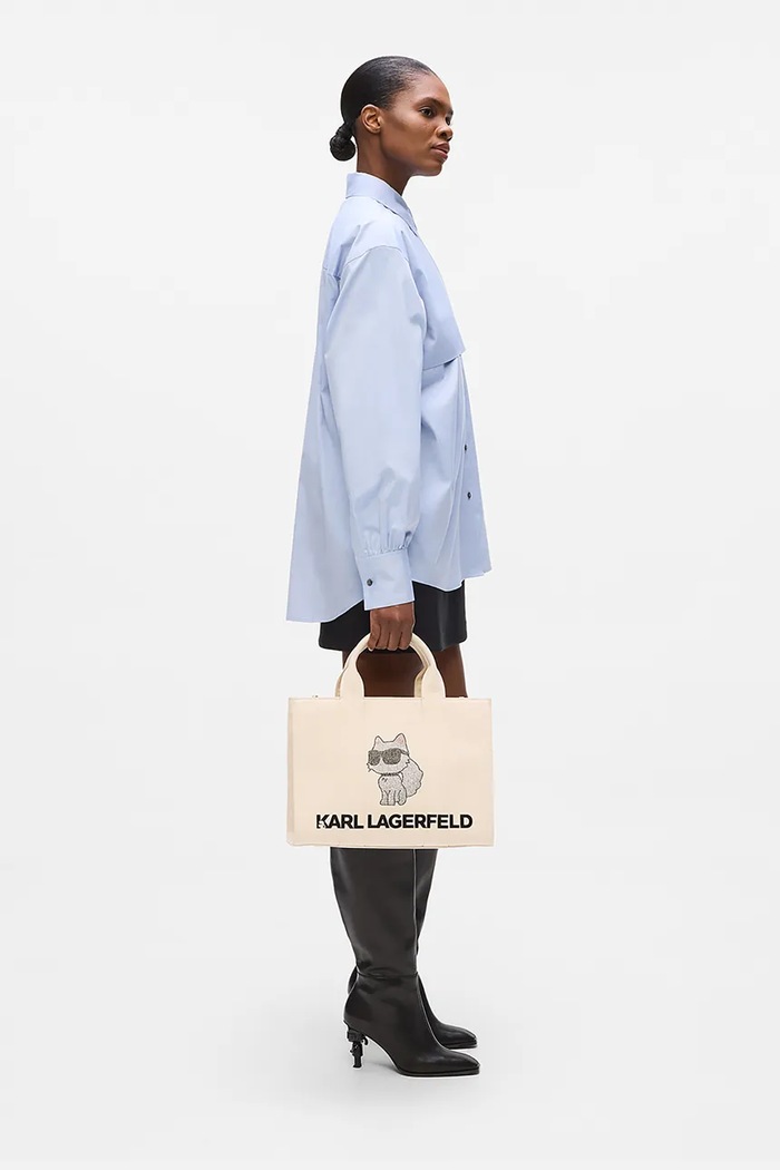 Karl Lagerfeld geantă de bumbac IKON A4W50053 bej