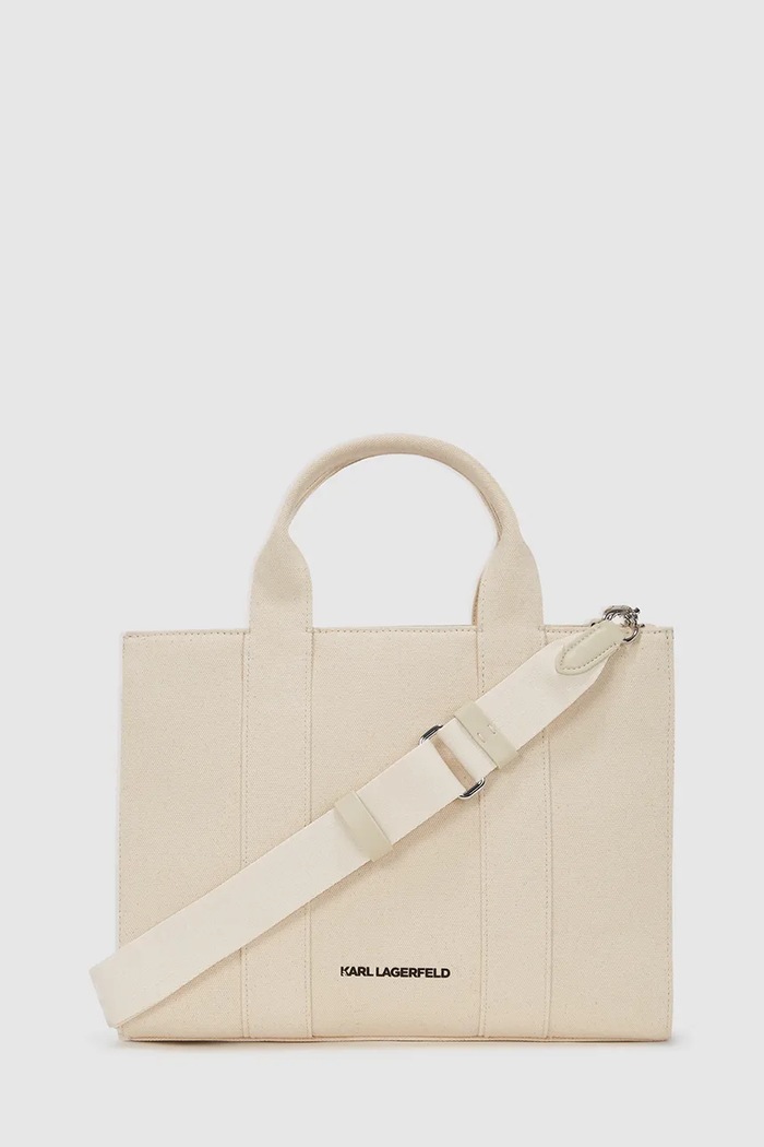 Karl Lagerfeld geantă de bumbac IKON A4W50053 bej NC00