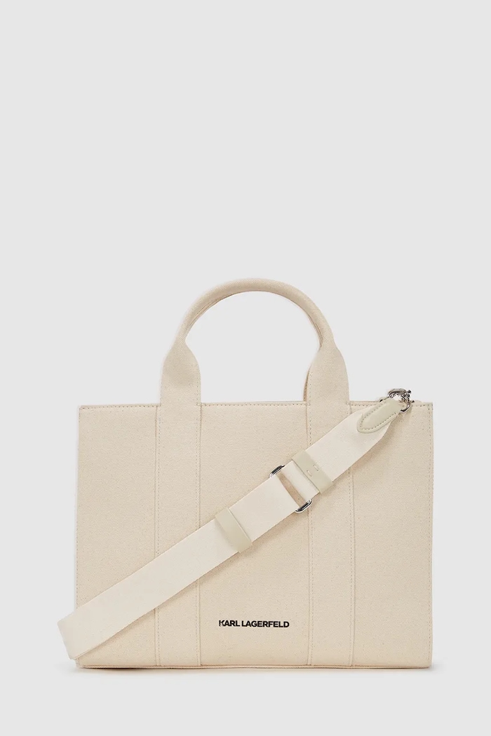 Karl Lagerfeld geantă de bumbac IKON A4W50053 bej NC00