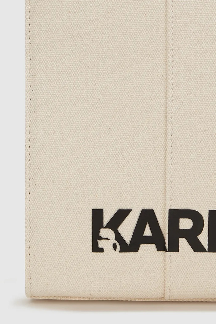 Accesorii Karl Lagerfeld geantă de bumbac IKON A4W50053 bej
