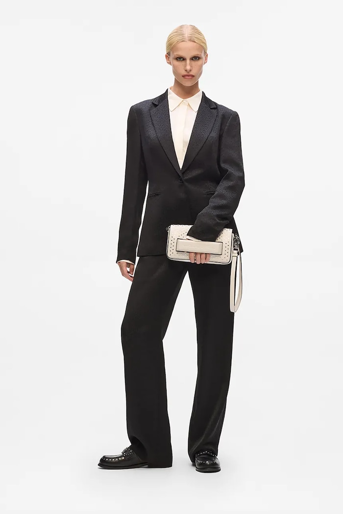 Karl Lagerfeld torebka skórzana A4W30083 beżowy