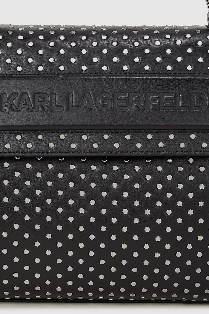 Doplnky Kožená kabelka Karl Lagerfeld A4W30086 čierna